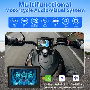 SUNWAYI-CarPlay inalámbrico para motocicleta, pantalla de navegación GPS, portátil, resistente al agua, con Android, Carplay, a prueba de agua