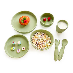Assiette d'alimentation pour bébé en silicone, nouveau design, réutilisable, compatible micro-ondes, assiettes à pâtes et bols à raviolis pour adultes - Product Image 3