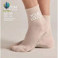 Chaussettes de yoga antidérapantes en coton et élasthanne, jetables, décontractées, pour l'automne, avec grip, pour femmes, pour le sport