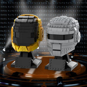 Funbuild <span class=keywords><strong>Daft</strong></span> <span class=keywords><strong>Punk</strong></span> collezione di caschi busto blocchi da costruzione giocattolo francia MOC Set di mattoni busto blocchi modello di mattoncini - Product Image 2