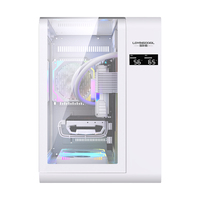 Lovingcool casing tas komputer PC Gaming kustom casing Game PC Desktop MATX menara menengah kaca Tempered dengan tampilan suhu LCD