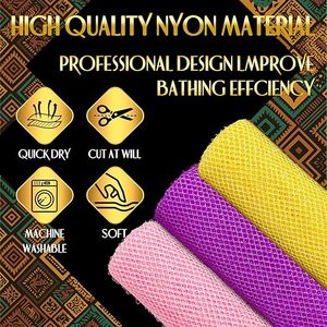 3 Pieces African Loofah Bath Sponge Long Net Exfoliating Shower Scrubber for Skin <b>Smoothing</b> Simple Design Gift Box - Product Image 2