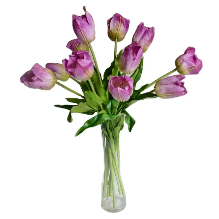 Artificial Tulips Flower Real Touch Tulip Artificial Flowers Bouquet for Home Office Party Wedding Birthday Garden Store Decor