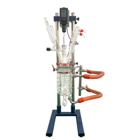 Réacteur en verre à enveloppe filtrante de 1L, 2L, 3L, 5L pour synthèse chimique avec moteur CC et déflecteurs annulaires