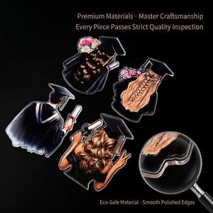 MOYI Sofort Lieferbar: 'Happy Graduation' Serie Acryl-Caketoppers für Abschlussfeiern, Personalisiertes Design Möglich - Product Image 4