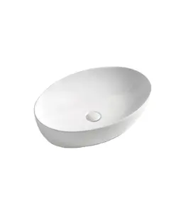 Chinese style oval bowl trough ceramic wash basin white bath