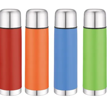 En popüler vakum paslanmaz çelik şişe termos Colores çift duvar paslanmaz çelik termos Flask