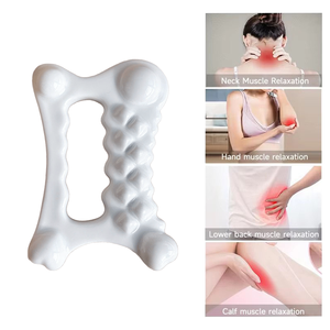 Tablero de herramientas de elevación corporal Gua Sha de cerámica de porcelana blanca personalizada con mango de palo de ojo de refrigeración Tablero de desinflado facial de masaje facial - Product Image 4