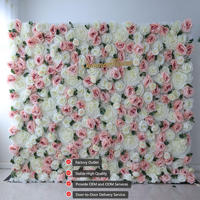 Mur de fleurs enroulable 5D fait main avec grandes têtes de roses, style naturel, décoration intérieure pour Thanksgiving ou cadeau de la Saint-Valentin