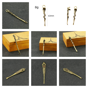 Groothandel Massief Messing Materiaal Godin Oor Lepel Retro Handwerk Sleutelhanger - Product Image 6