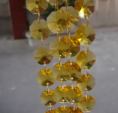 gold color wedding party decoration wire crystal garland