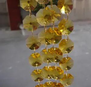 Altın rengi düğün parti dekorasyon tel kristal garland