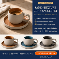 Ensemble de tasses à café en céramique rustique rétro avec tasses à lait en porcelaine et soucoupes pour les fêtes