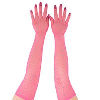 Guantes Largos de Malla Elástica para el Verano, Ideales para Fiestas, con Dedos