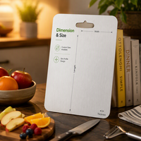 Planche à découper en titane pur de qualité alimentaire GR1, laminée à chaud, double face, antiadhésive, taille et logo personnalisés, OEM disponible