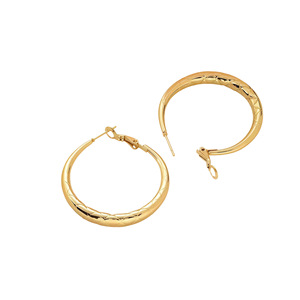Pendientes grandes retro tallados con motivos étnicos, de acero de titanio, dorados, con relieve circular, que no se desvanecen, para mujer - Product Image 5