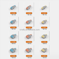 Electric Terminal Block Push in Terminal Block Connector for Building Wiring Rail Type Quick Wire Terminal Connector 6 in 6 Out