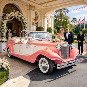 Elegante Auto Clásico Vintage Descapotable de 6 Plazas con Carrocería Curva, Viaje Suave, Ideal para Bodas y Recepciones VIP en Resorts - Product Image 1