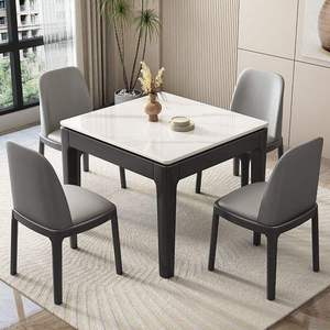 Set <span class=keywords><strong>Tavolo</strong></span> da Pranzo per 4 Persone per Casa e Ristorante, <span class=keywords><strong>Tavolo</strong></span> Quadrato Moderno <span class=keywords><strong>in</strong></span> Pietra <span class=keywords><strong>Bianca</strong></span> <span class=keywords><strong>con</strong></span> Gambe <span class=keywords><strong>in</strong></span> <span class=keywords><strong>Legno</strong></span> Resistenti, Arredamento Pratico per <span class=keywords><strong>Cucina</strong></span> - Product Image 3