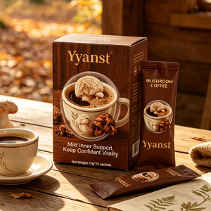 กาแฟเห็ดหลินจือธรรมชาติสูตรอ่อนโยน 10 กรัม*10 ซอง บรรจุกล่องกระดาษลายไม้ สำหรับใช้ที่บ้าน เดินทาง บำรุงร่างกายประจำวัน รับผลิตแบบ OEM แบรนด์ส่วนตัว - Product Image 6