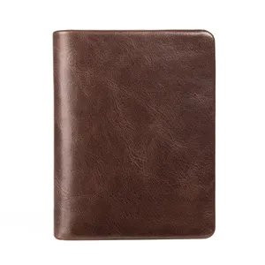 Factory new hot sale card holder super High quality genuine cow leather wholesale Custom leather men wallets with zipper