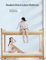 Matelas hybride pour dortoirs scolaires et lits superposés, fin, naturel, avec surmatelas en latex naturel et housse en polyester, 5 cm, mobilier de maison