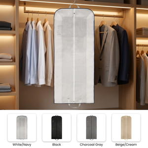 Housse de rangement extra longue pour robe de mariée 210 cm en maille respirante avec fermeture éclair et fenêtre transparente, sac anti-poussière - Product Image 1