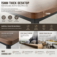 Escritorio Ejecutivo Moderno con Estructura Metálica, Escritorio de Computadora de Madera para Gerentes de Oficina, OEM ODM