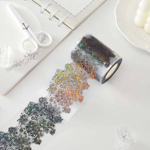 Cintas washi personalizadas de colores al por mayor, diseños impresos de tinta especial transparente, cinta Washi de lámina 3D - Product Image 1