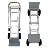 Chariot à palettes pliable en aluminium robuste à quatre roues, capacité de 600 lb, pour entrepôt et magasin