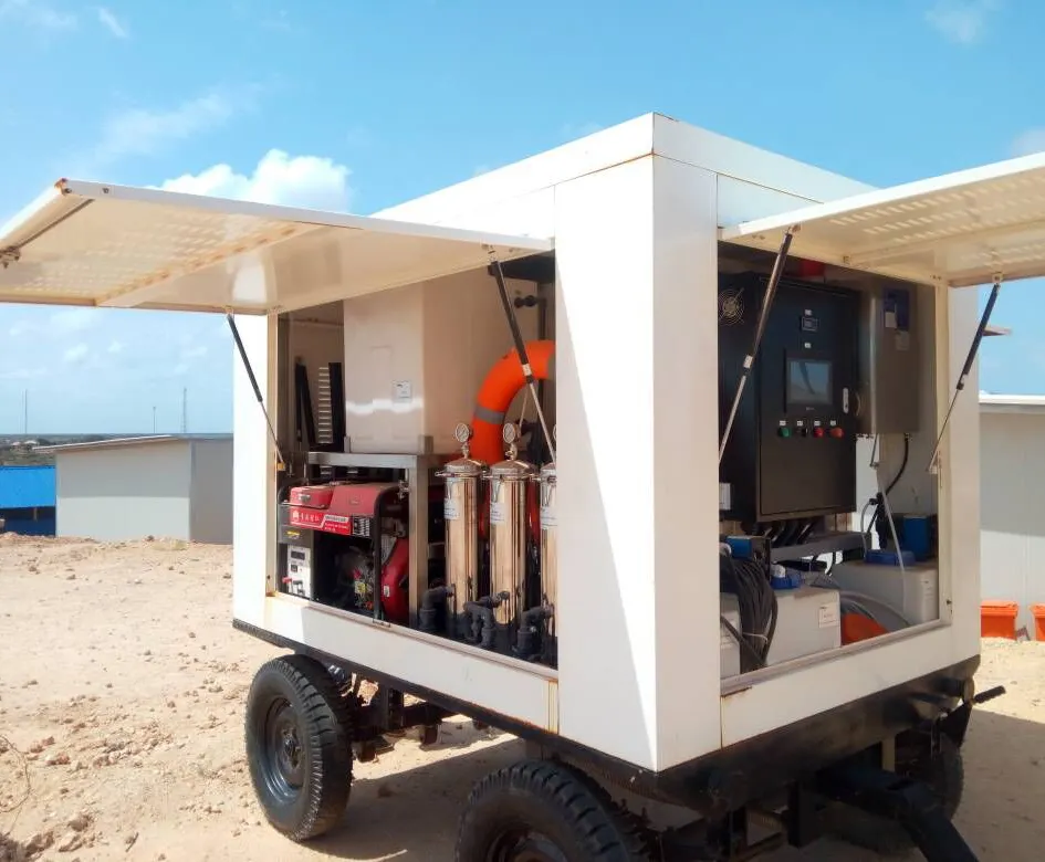 Trailer Mounted Mobile 250-500L/H Reverse Osmosis Water Purification System