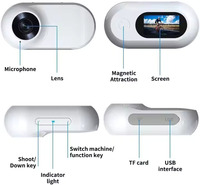 Mini caméra d'action légère en plastique étanche pour voyage, vlogging, multifonctionnelle, avec capteur CMOS et carte MicroSD 64 Go, pour le suivi des chiens et des animaux de compagnie