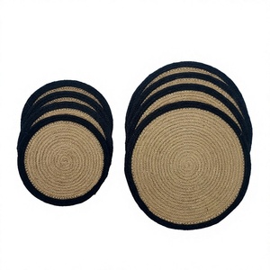 Custom 8-Piece Luxury Braided Jute <b>Round</b> <b>Placemats</b> Non-Slip Washable Eco-Friendly Home Dining Decor - Product Image 3