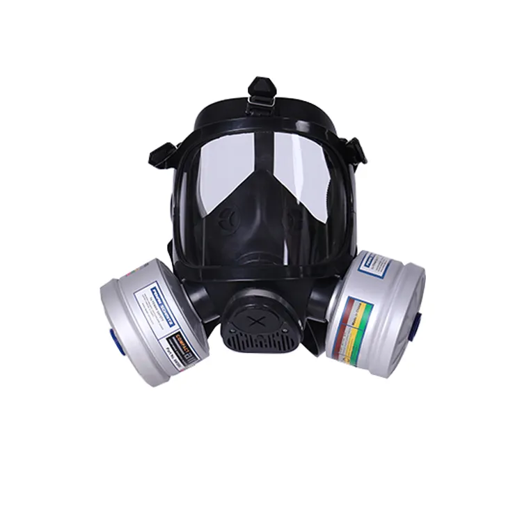 Venta caliente seguridad fumar máscara de gas de cara completa BW1002 con doble bote tipo