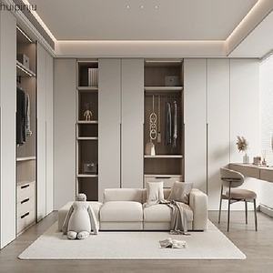 Armoire ouverte sur mesure pour chambre principale, élégante et luxueuse, avec étagères ouvertes, design moderne, armoire de rangement - Product Image 1
