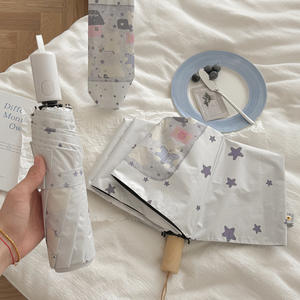 Paraguas Automático con Protección UV y Diseño <span class=keywords><strong>de</strong></span> Estrellas, Logotipo Personalizado, UPF 50+, Resistente al Sol y la <span class=keywords><strong>Lluvia</strong></span>, Plegable, para Mujer - Product Image 4