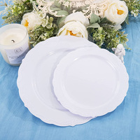 Assiettes jetables en plastique de style vintage de 7,5/10,25 pouces pour mariages, anniversaires, usage quotidien, fournitures de table