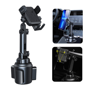 Car Cup Phone Holder Extendable Adjustable Mount For Dashboard <b>General</b> Use Black <b>Plastic</b> Clip On Type - Product Image 4