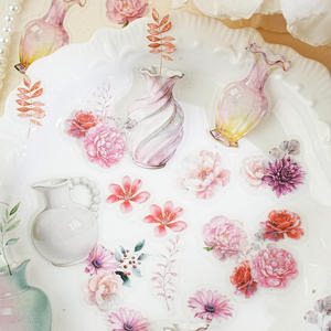 20 pegatinas por paquete, Serie Esquina de Flores Ocultas, pegatinas decorativas florales para agendas. - Product Image 4