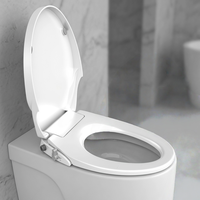 Siège de bidet à eau ambiant durable et antibactérien, allongé, avec fonction lavage arrière et hygiène féminine, couvercle à fermeture douce, pour l'amélioration de la salle de bain
