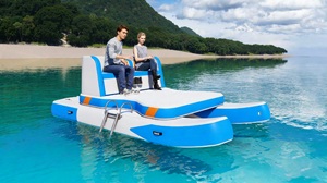 Yacht de plaisance gonflable en PVC, catamaran gonflable pour lac et extérieur, yachts flottants gonflables avec <span class=keywords><strong>moteur</strong></span> électrique pour les vacances en mer - Product Image 4