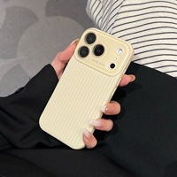 Étui de protection antichute à rayures verticales ondulées avec grande fenêtre, compatible avec les téléphones Apple 17 Pro Max et Apple 16 Pro Max