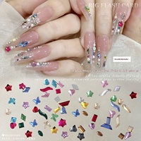 Paso Sico Mini Strass à dos plat en forme d'étoile et de papillon, couleur champagne, accessoires pour nail art, pour DIY et la création de motifs sur ongles