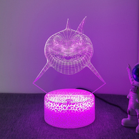 Décoration murale Anime, lampe mignonne à changement de couleur, lumière douce et chaude pour chambre à coucher, chambre d'enfant, alimentation USB, commande tactile