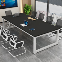 Table de conférence au design moderne et simple, mobilier de bureau, cadre en métal, table de réunion pour 6/8/10/12 personnes, ensemble de table de réunion de grande taille