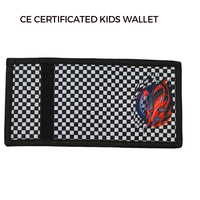 Dompet Lipat Tiga Anak Laki-Laki Logo Kustom Cetak Anime Bahan Poliester Tahan Lama Dompet Koin Kartun Anak dengan Tali Gantungan untuk Promosi Grosir