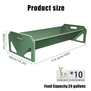 Jh-mech mới nâng cấp Chăn Nuôi Dê trung chuyển dày công suất lớn màu xanh lá cây 45 inch máng ăn kim loại - Product Image 3