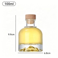 Bouteille en verre miniature de 100 ml pour jus de fruits, vin, whisky, liqueur, gin, vodka, rhum, boissons froides avec bouchon