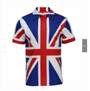 Logotipo personalizado Reino Unido bandera 3D <span class=keywords><strong>impresión</strong></span> hombres Retro Casual manga corta cuello redondo Camiseta verano ropa al aire libre 100% poliéster ajustado - Product Image 6
