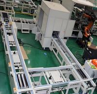 Convoyeurs à rouleaux motorisés pour palettes, système automatisé de manutention de palettes en acier inoxydable avec options de plateformes tournantes à montage fixe